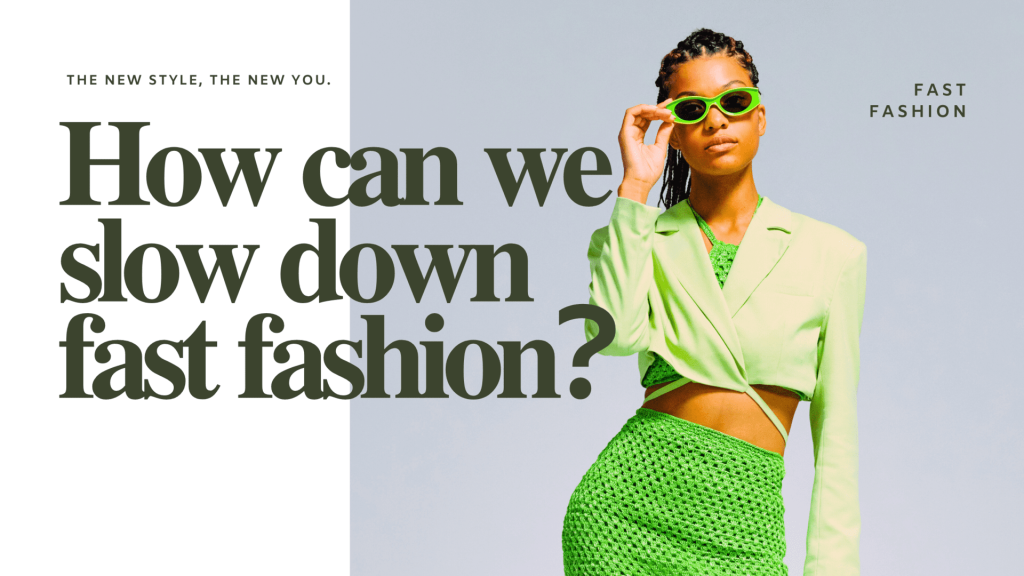 image depicting a question on fast fashion, to emphasize of it affects the planet with it's unsustainable clothing. 