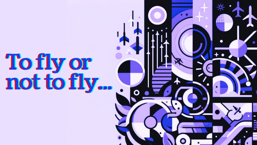 image describing an abstract picture of the theme flying, " To fly or not to fly?"